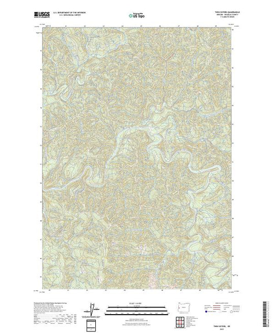 US Topo 7.5-minute map for Twin Sisters OR – American Map Store