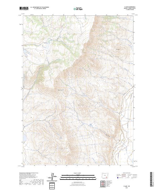 US Topo 7.5-minute map for V Lake OR