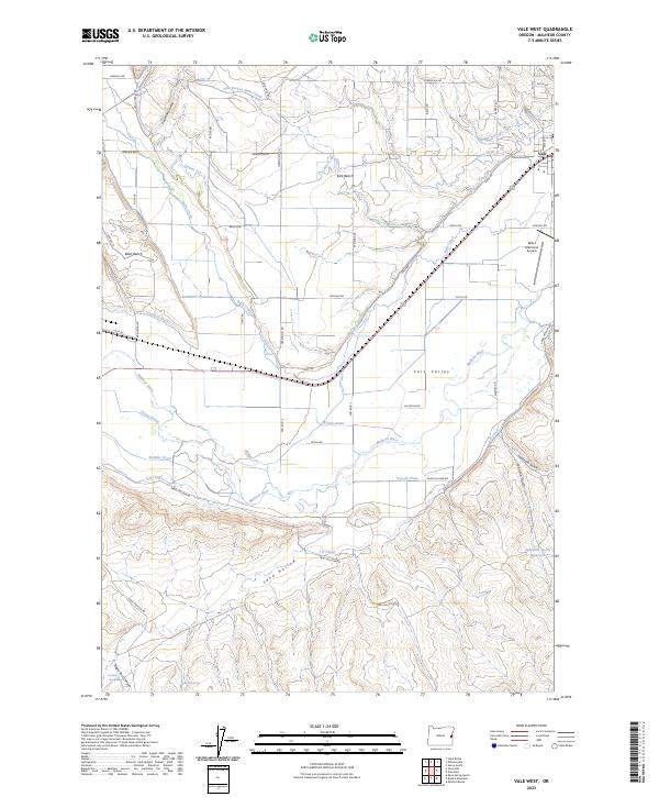 US Topo 7.5-minute map for Vale West OR