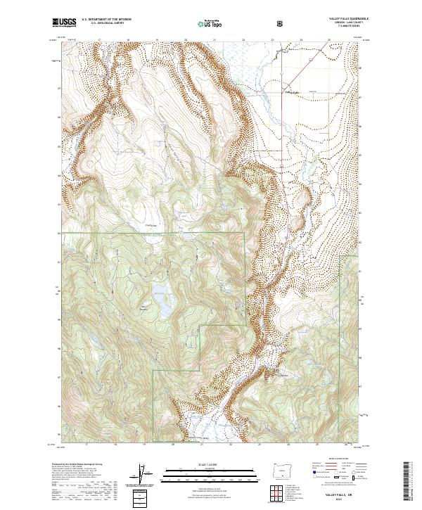 US Topo 7.5-minute map for Valley Falls OR