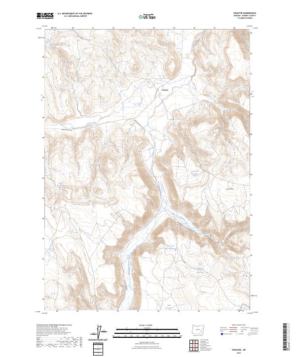 US Topo 7.5-minute map for Venator OR