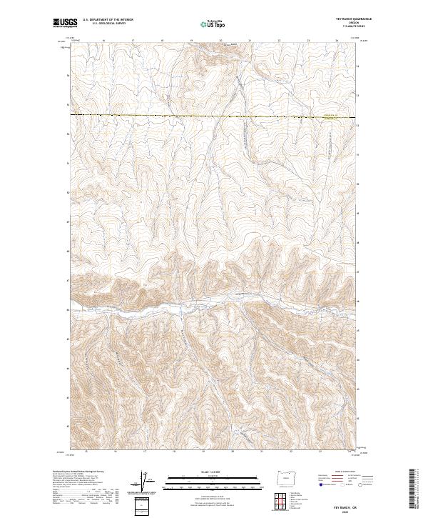 US Topo 7.5-minute map for Vey Ranch OR