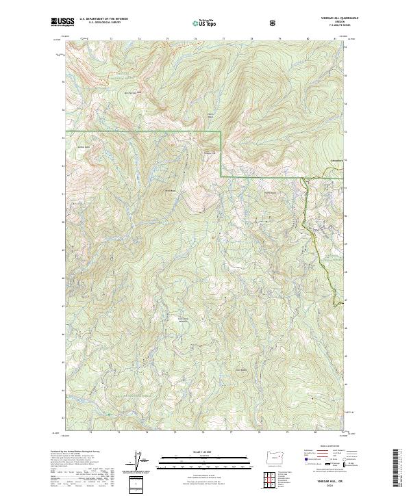 US Topo 7.5-minute map for Vinegar Hill OR