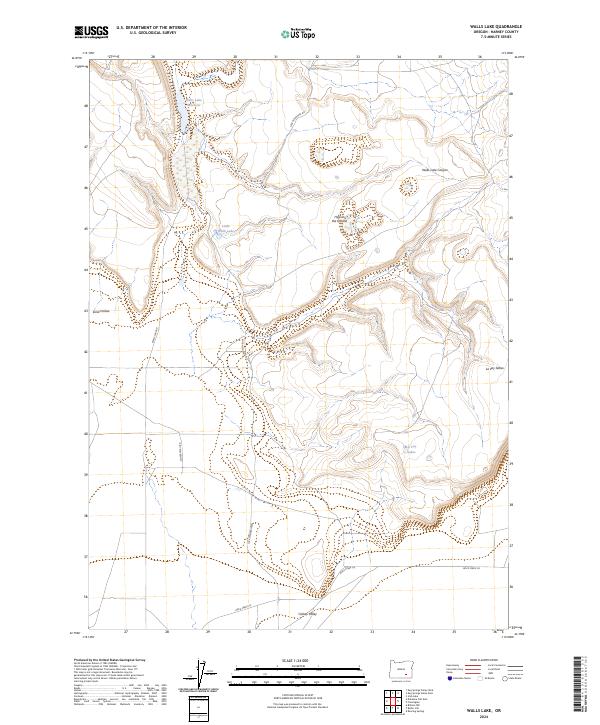 US Topo 7.5-minute map for Walls Lake OR