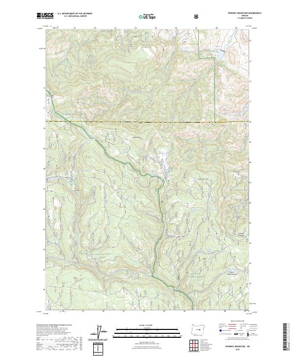 US Topo 7.5-minute map for Whiskey Mountain OR