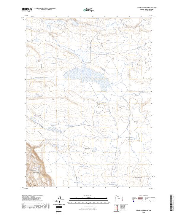 US Topo 7.5-minute map for Whitehorse Butte OR