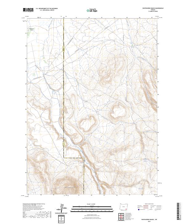 US Topo 7.5-minute map for Whitehorse Ranch OR