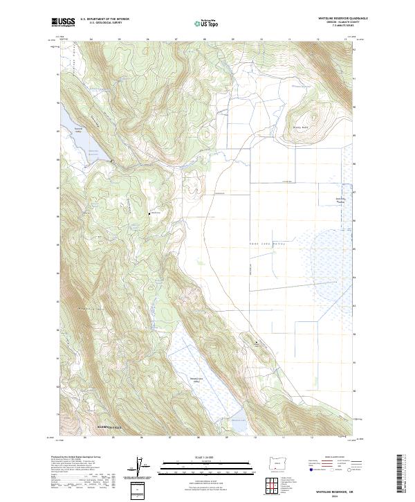 US Topo 7.5-minute map for Whiteline Reservoir OR