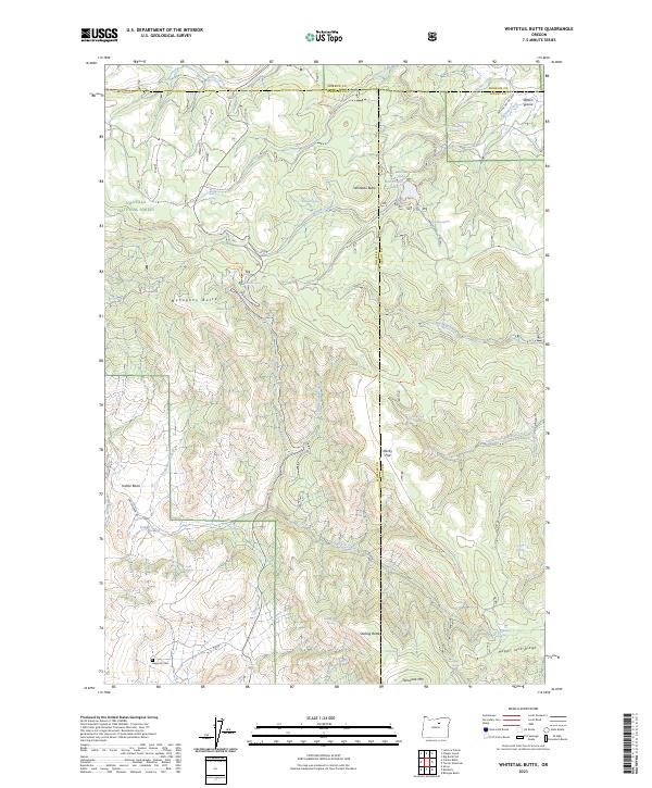 US Topo 7.5-minute map for Whitetail Butte OR