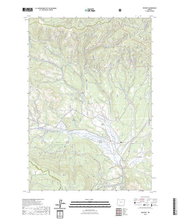 US Topo 7.5-minute map for Whitney OR