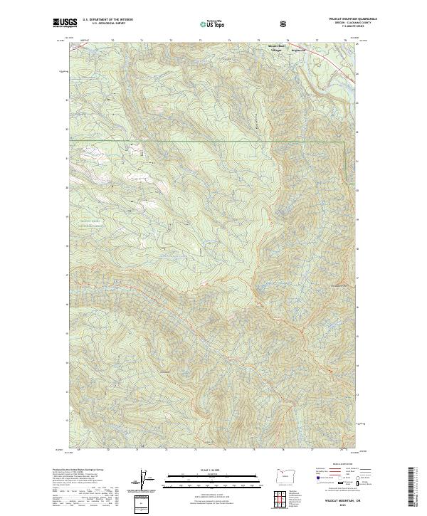 US Topo 7.5-minute map for Wildcat Mountain OR