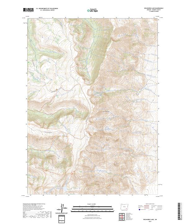 US Topo 7.5-minute map for Wildhorse Lake OR