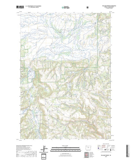US Topo 7.5-minute map for Williams Prairie OR – American Map Store