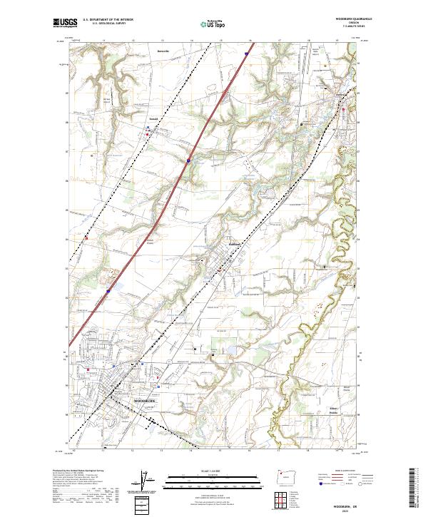 US Topo 7.5-minute map for Woodburn OR