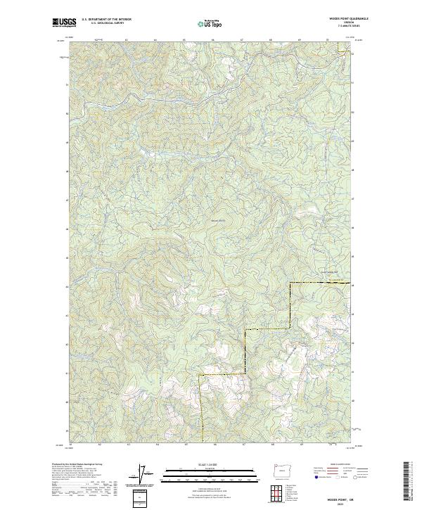 US Topo 7.5-minute map for Woods Point OR