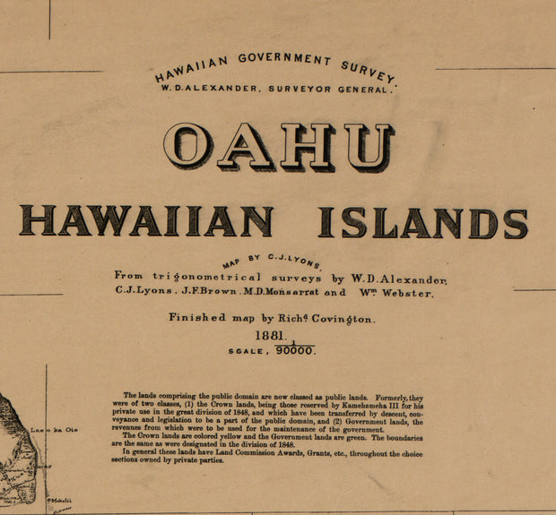 Oahu, Hawaiian Islands, 1881