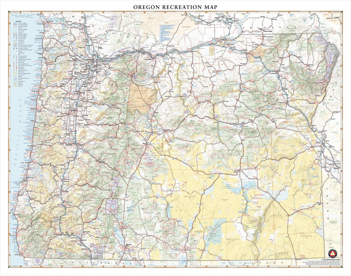 Oregon State Wall Maps – American Map Store