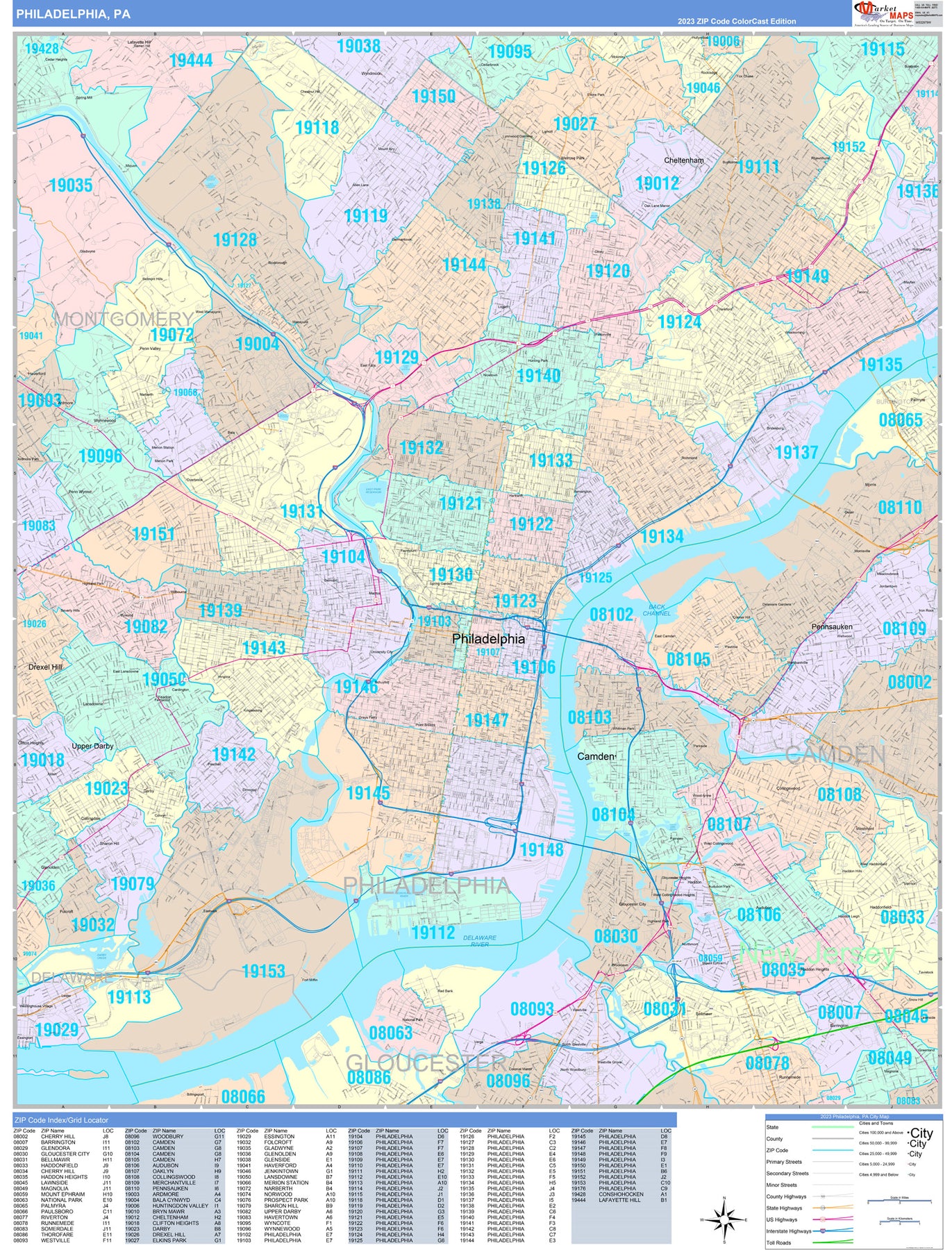 Philadelphia Zip Code Map philadelphia-zip-code-map