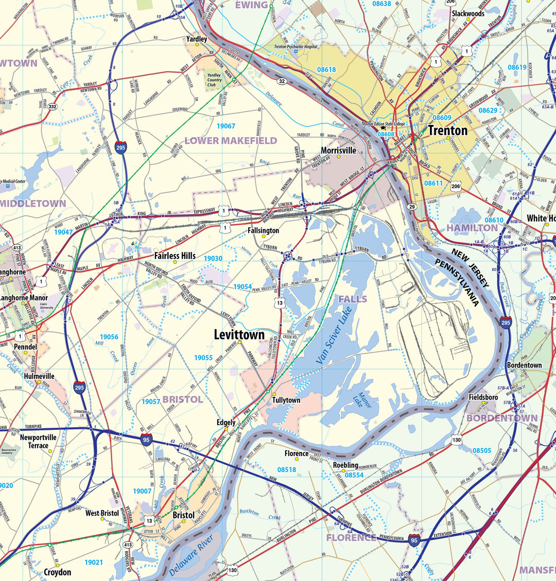 Greater Philadelphia Metro Area Wall Map