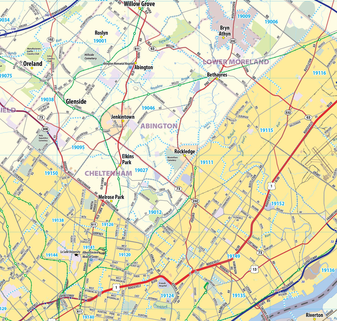 Greater Philadelphia Metro Area Wall Map