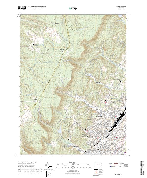 US Topo 7.5-minute map for Altoona PA