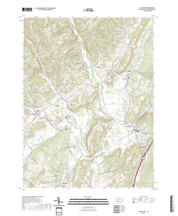 US Topo 7.5-minute map for Alum Bank PA