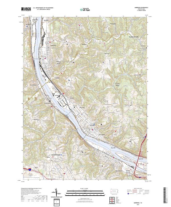 US Topo 7.5-minute map for Ambridge PA