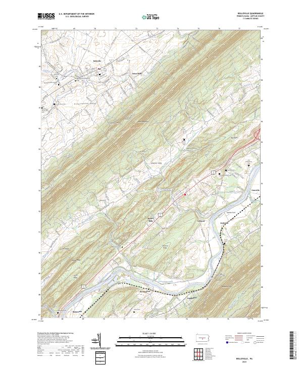 US Topo 7.5-minute map for Belleville PA