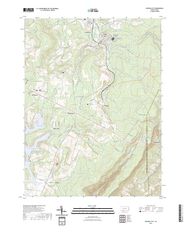 US Topo 7.5-minute map for Central City PA