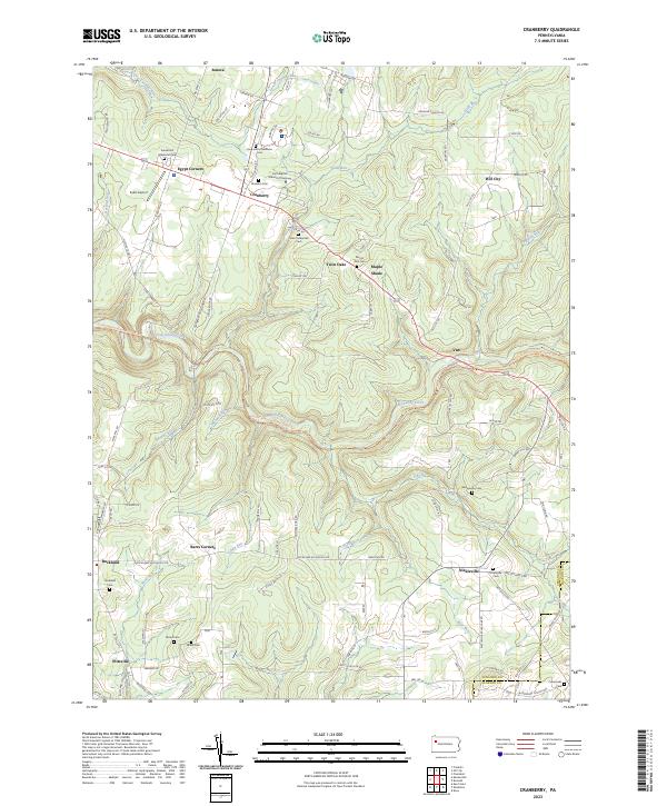 US Topo 7.5-minute map for Cranberry PA
