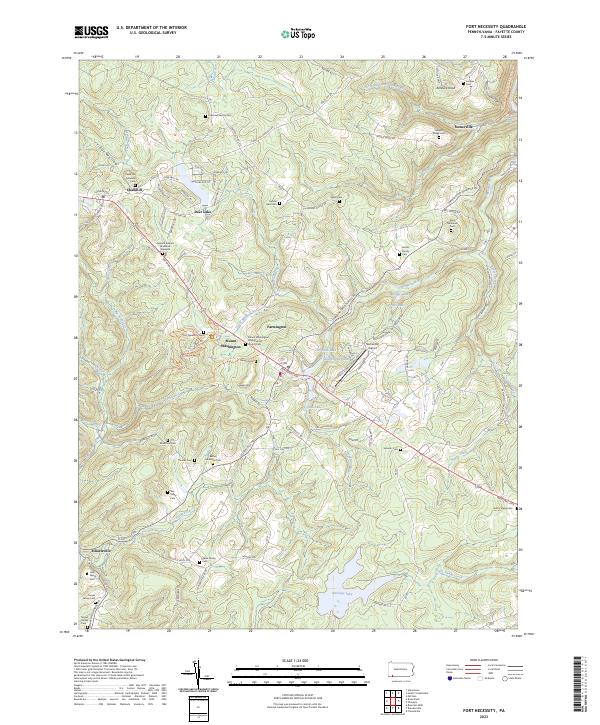 US Topo 7.5-minute map for Fort Necessity PA