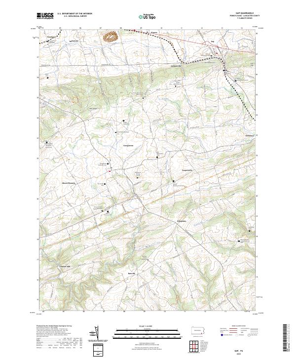 US Topo 7.5-minute map for Gap PA