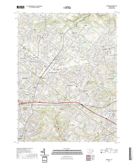 US Topo 7.5-minute map for Hatboro PA – American Map Store