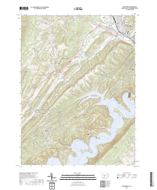 US Topo 7.5-minute map for Huntingdon PA – American Map Store