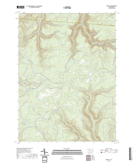 US Topo 7.5-minute map for Huntley PA – American Map Store