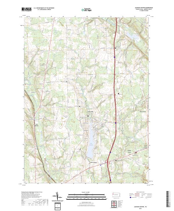 US Topo 7.5-minute map for Jackson Center PA