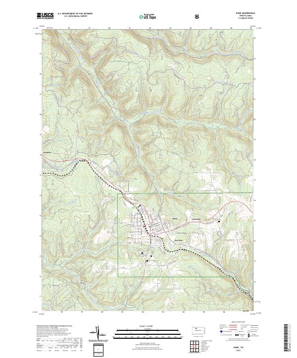 US Topo 7.5-minute map for Kane PA