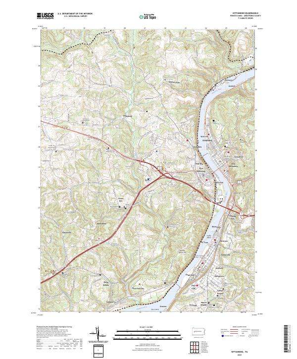 US Topo 7.5-minute map for Kittanning PA