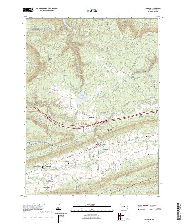 US Topo 7.5-minute map for Loganton PA – American Map Store