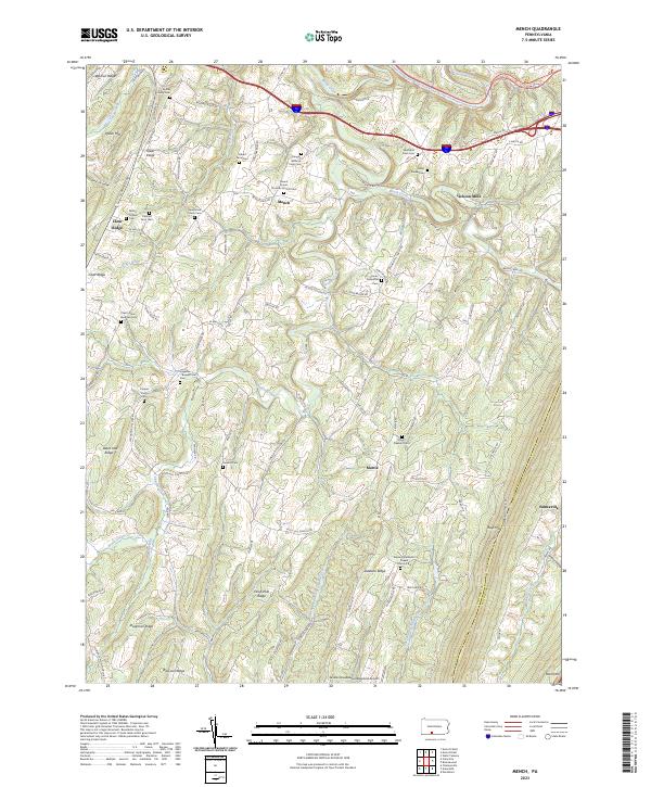 US Topo 7.5-minute map for Mench PA