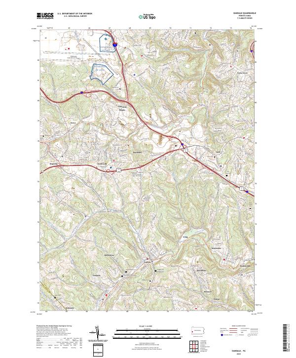 US Topo 7.5-minute map for Oakdale PA