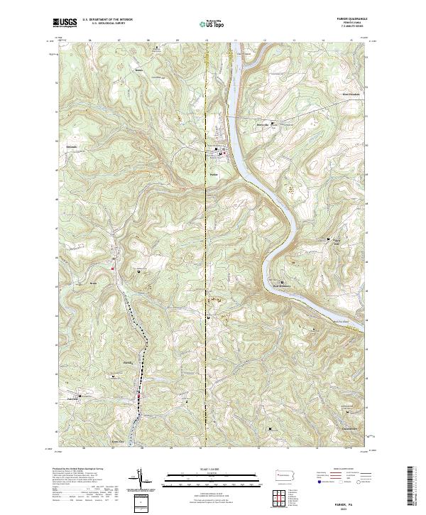 US Topo 7.5-minute map for Parker PA