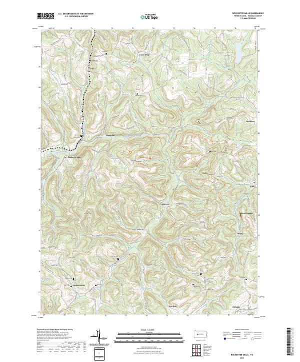US Topo 7.5-minute map for Rochester Mills PA