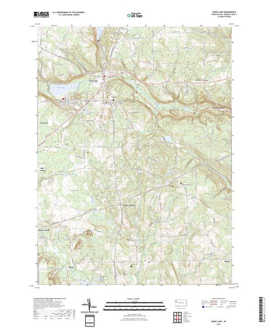 US Topo 7.5-minute map for Sandy Lake PA – American Map Store