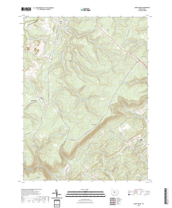 Sandy Ridge Wamap US Topo 7.5-minute map for Sandy Ridge PA – American Map Store
