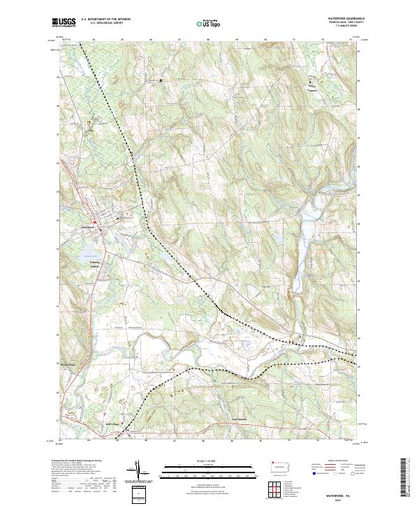 US Topo 7.5-minute map for Waterford PA