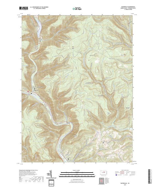 US Topo 7.5-minute map for Waterville PA – American Map Store