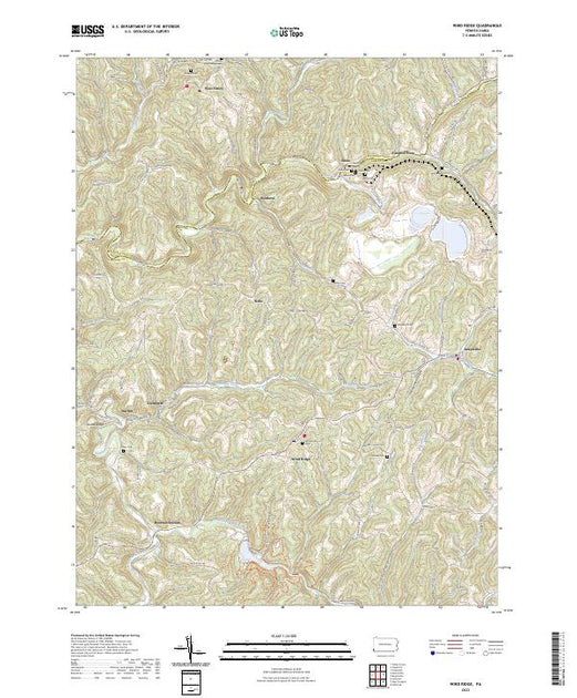 US Topo 7.5-minute map for Wind Ridge PA – American Map Store