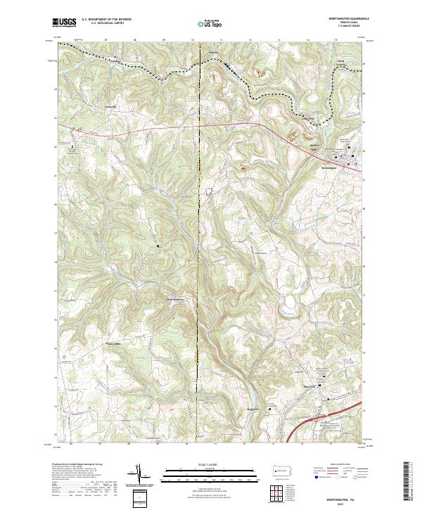 US Topo 7.5-minute map for Worthington PA