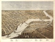 Bird's Eye View of Appleton, Wisconsin, 1867